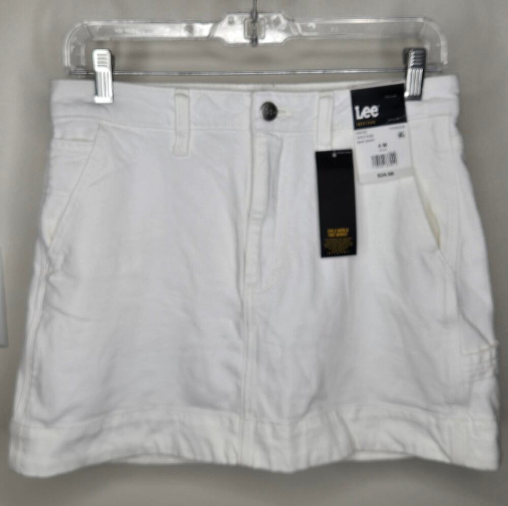 NWT Lee White Denim High Rise Mini Skirt Size 4M
